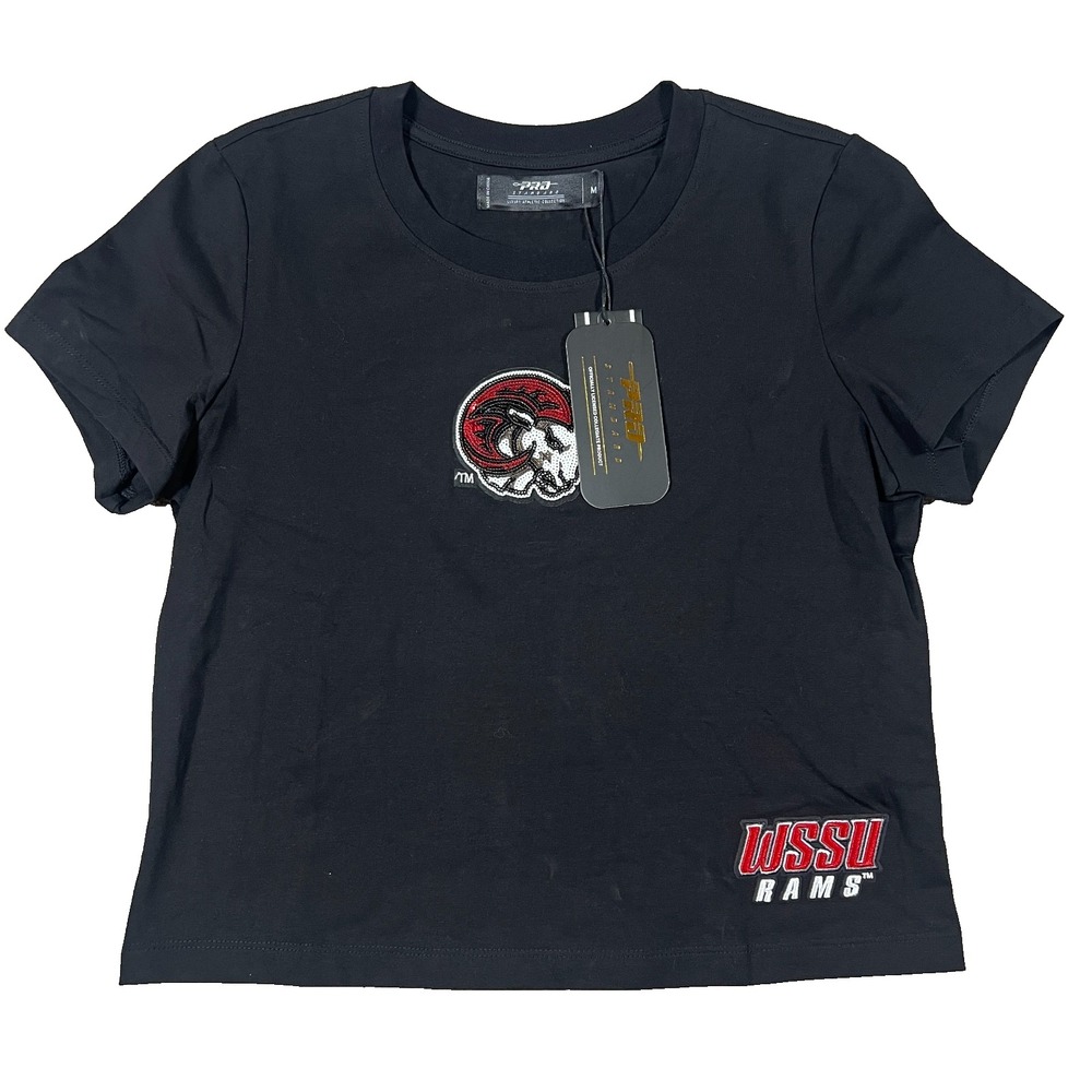 Pro Standard Womens Medium Black Winston-Salem State University RAMS T-Shirt NWT